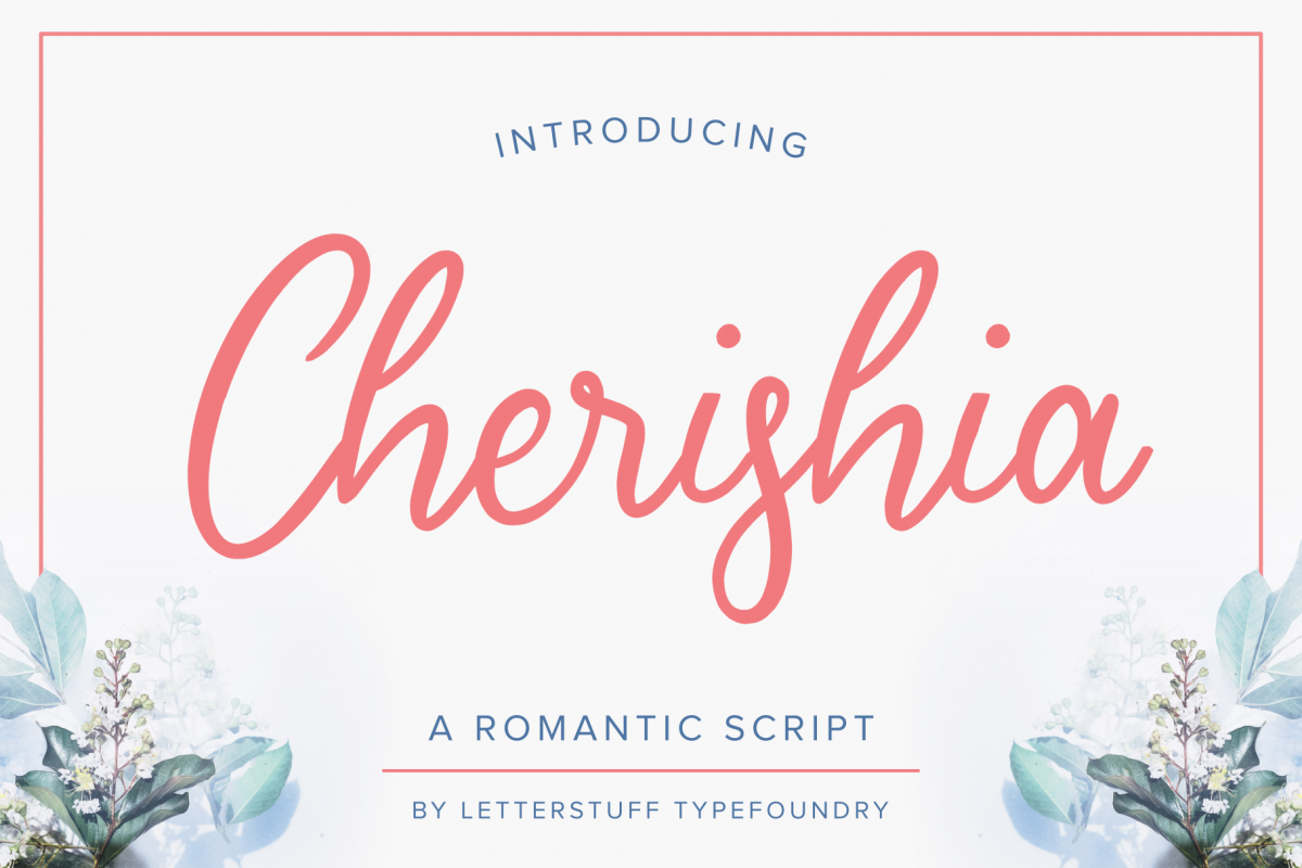 Cherishia Romantic Script example image 1
