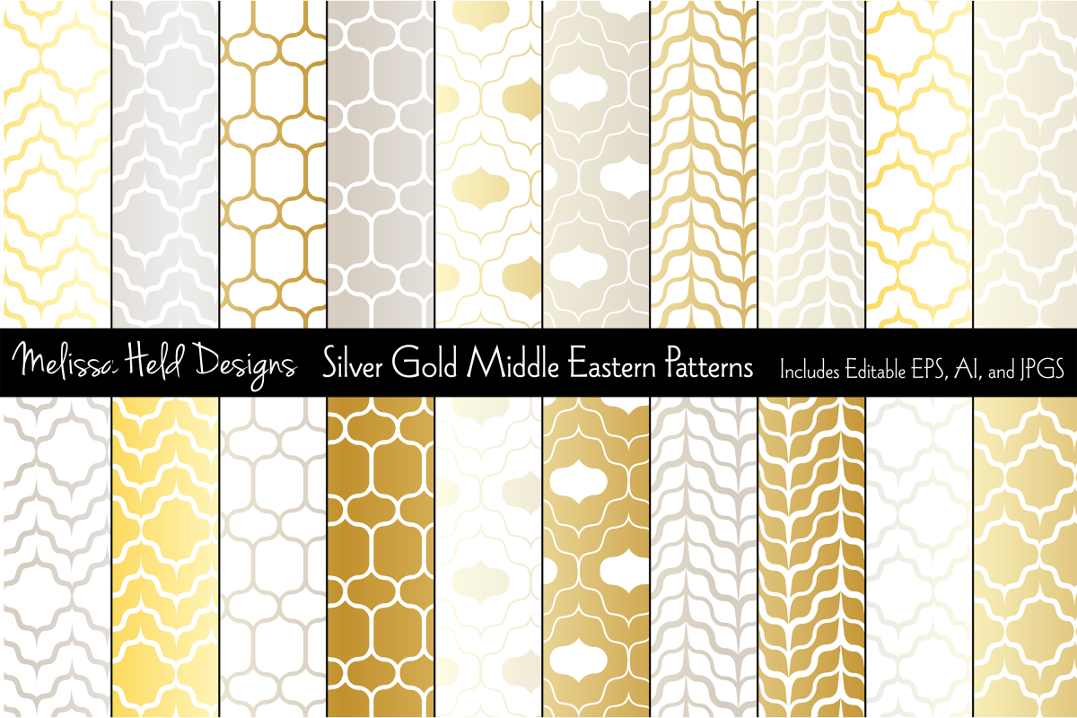 Middle Eastern Patterns Silver Gold example image 1