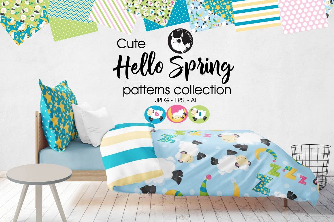 COUNTING-SHEEP, digital papers example image 1