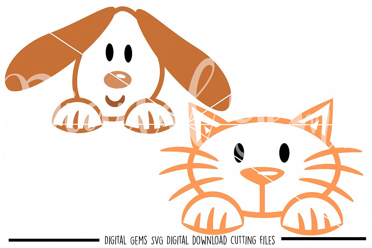 Download Peeping Cat and Dog SVG / PNG / EPS / DXF Files