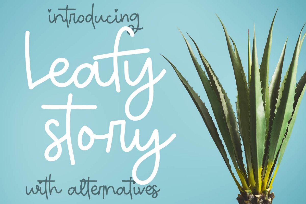 Leafy Story - A mono-line script with alternatives! example image 1