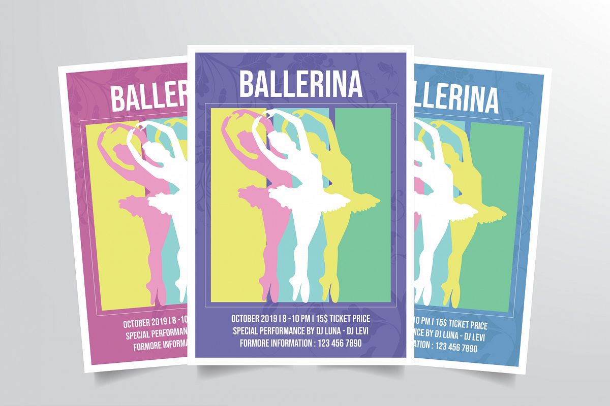 Ballerina Ballet Dance Flyer Template example image 1