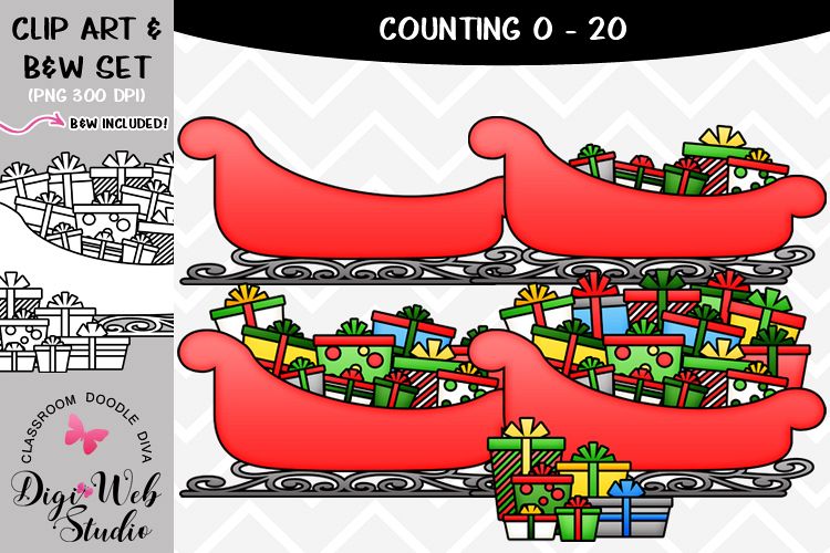 Clip Art / Illustrations - 0-20 Counting Christmas Presents example image 1