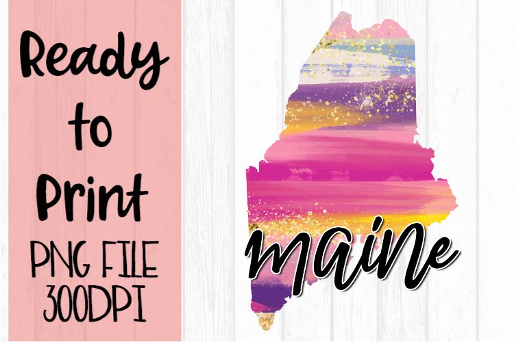 Maine Painted States Ready to Print example image 1