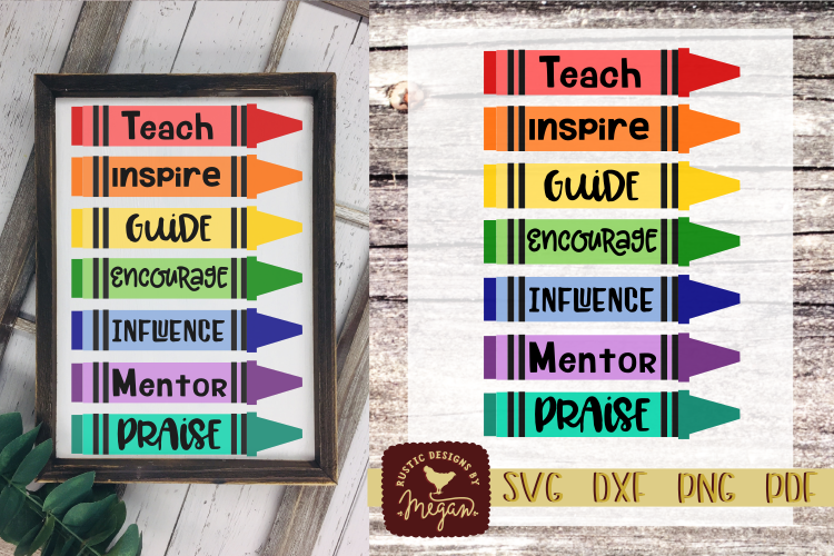 Teacher Crayon SVG - School cut file example image 1