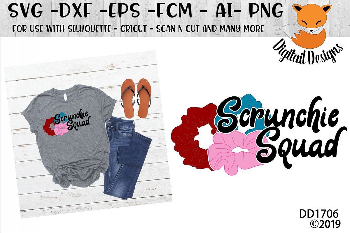 Scrunchie Squad Basic Girl SKSKSK And I Oop SVG example image 1