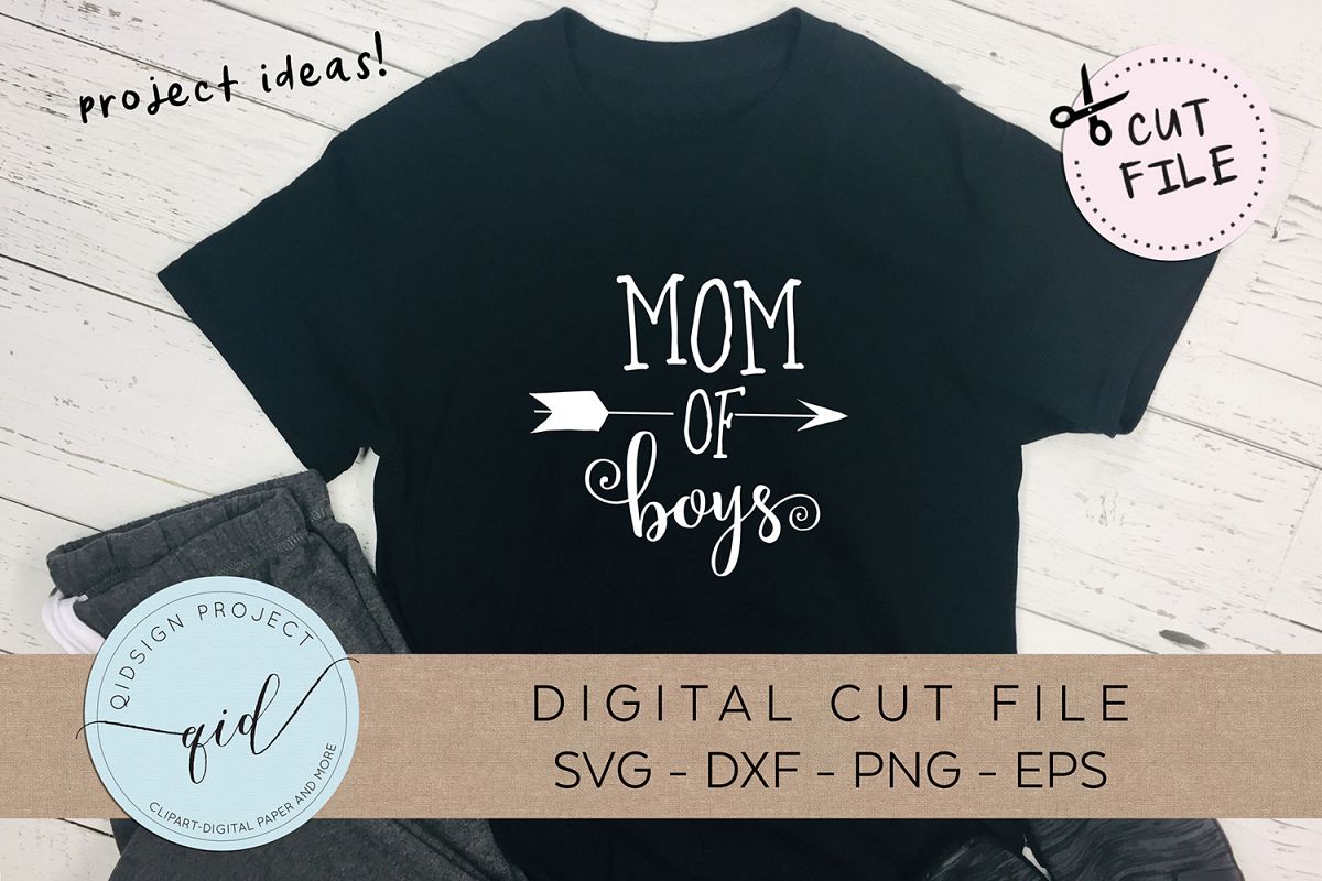 Mom of Boys SVG DXF PNG EPS example image 1