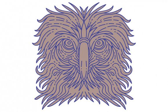 Great Philippine Eagle Head Mono Line example image 1