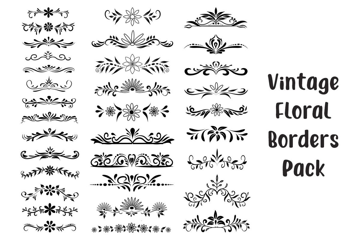 Floral Borders and seperators - Vector example image 1