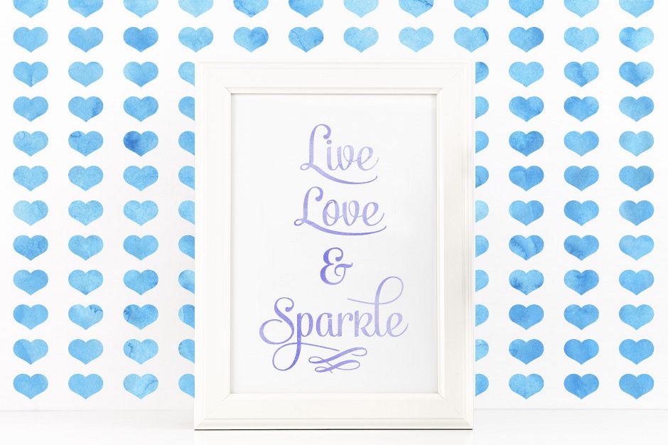 Live, Love and Sparkle Poster Inspirational Quote to Print in Black + SVG files example image 1