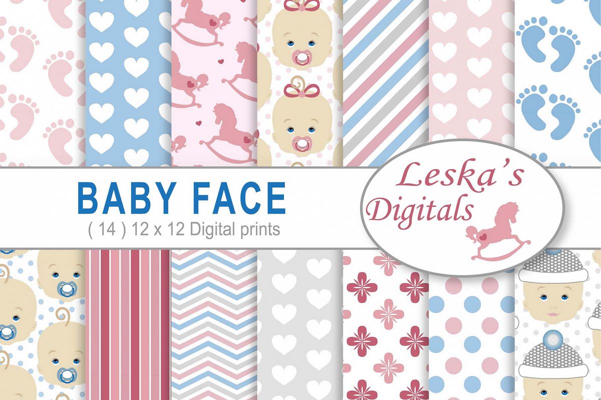 Babyface Baby Scrapbook Paper example image 1