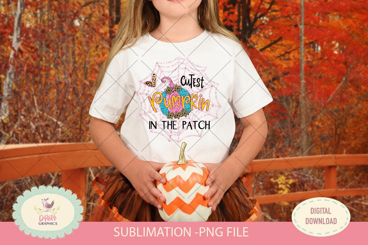 Cutest pumpkin in the patch, sublimation png, halloween example image 1