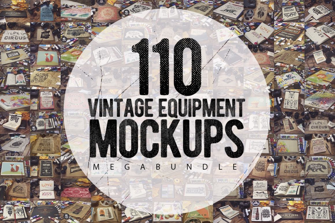 110 Vintage Mockups MEGA Bundle example image 1