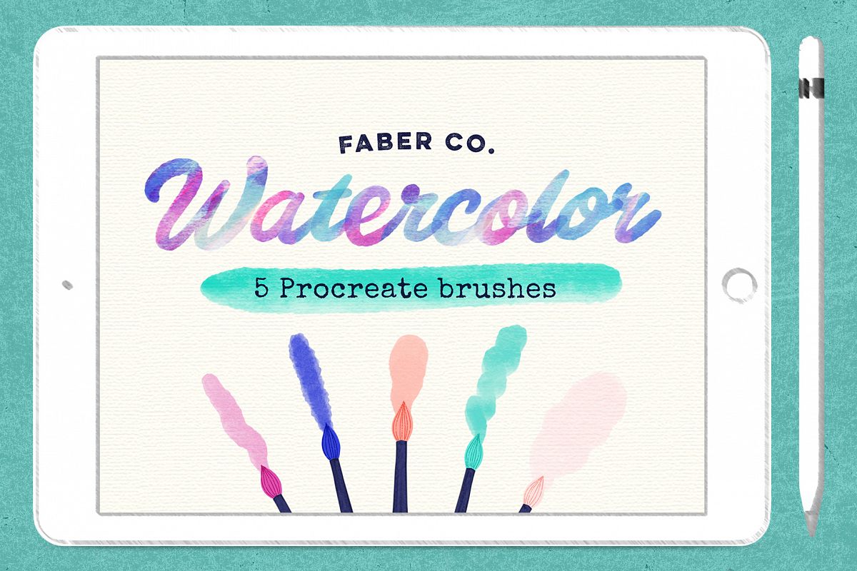 Procreate Watercolor Brushes example image 1