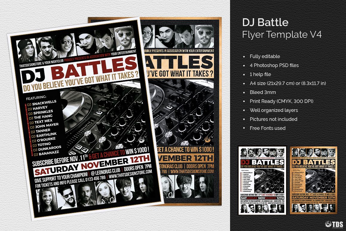 DJ Battle Flyer Template V4 example image 1