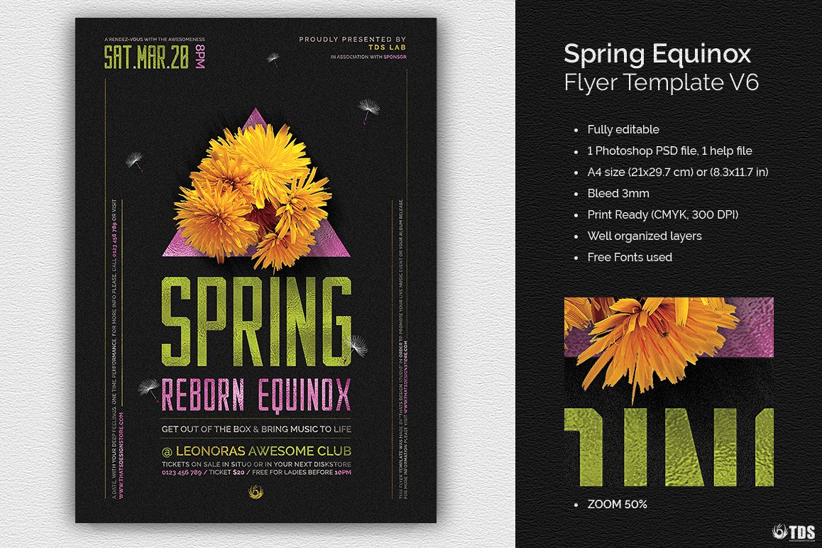 Spring Equinox Flyer Template V6 example image 1