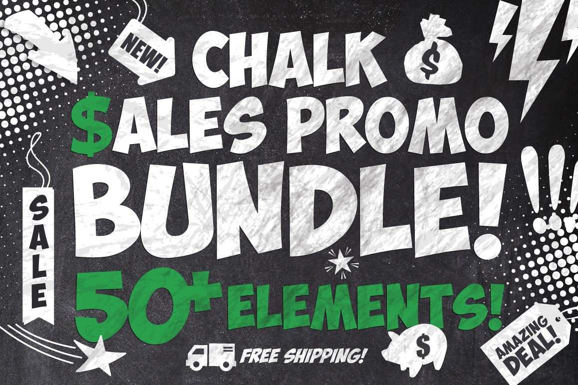 50 Chalk Sales Promo Bundle example image 1