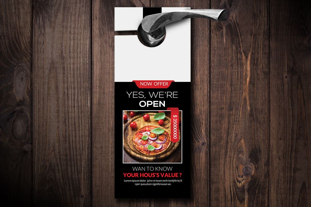 Pizza Resturant Door Hangers example image 1