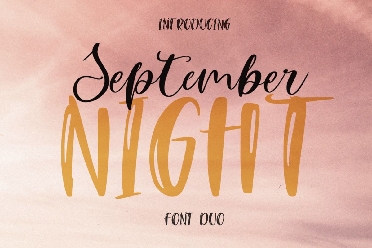 September Night. Font Duo example image 1