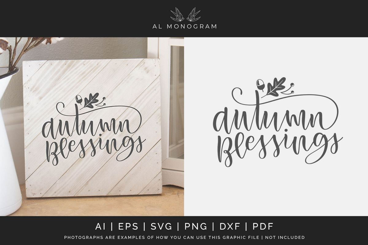Autumn Blessings SVG Digital Laser Cut File example image 1