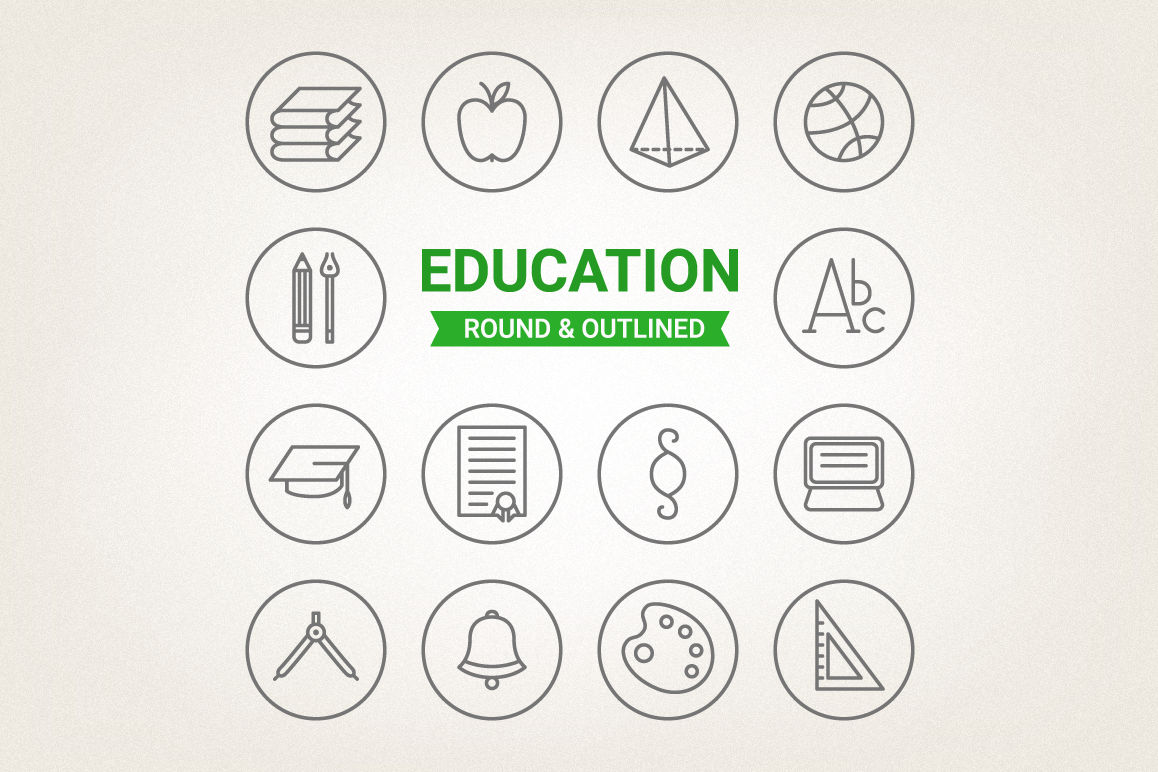 Circle Education Icons example image 1