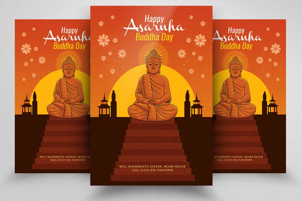 Asarnha Bucha Flyer Template example image 1