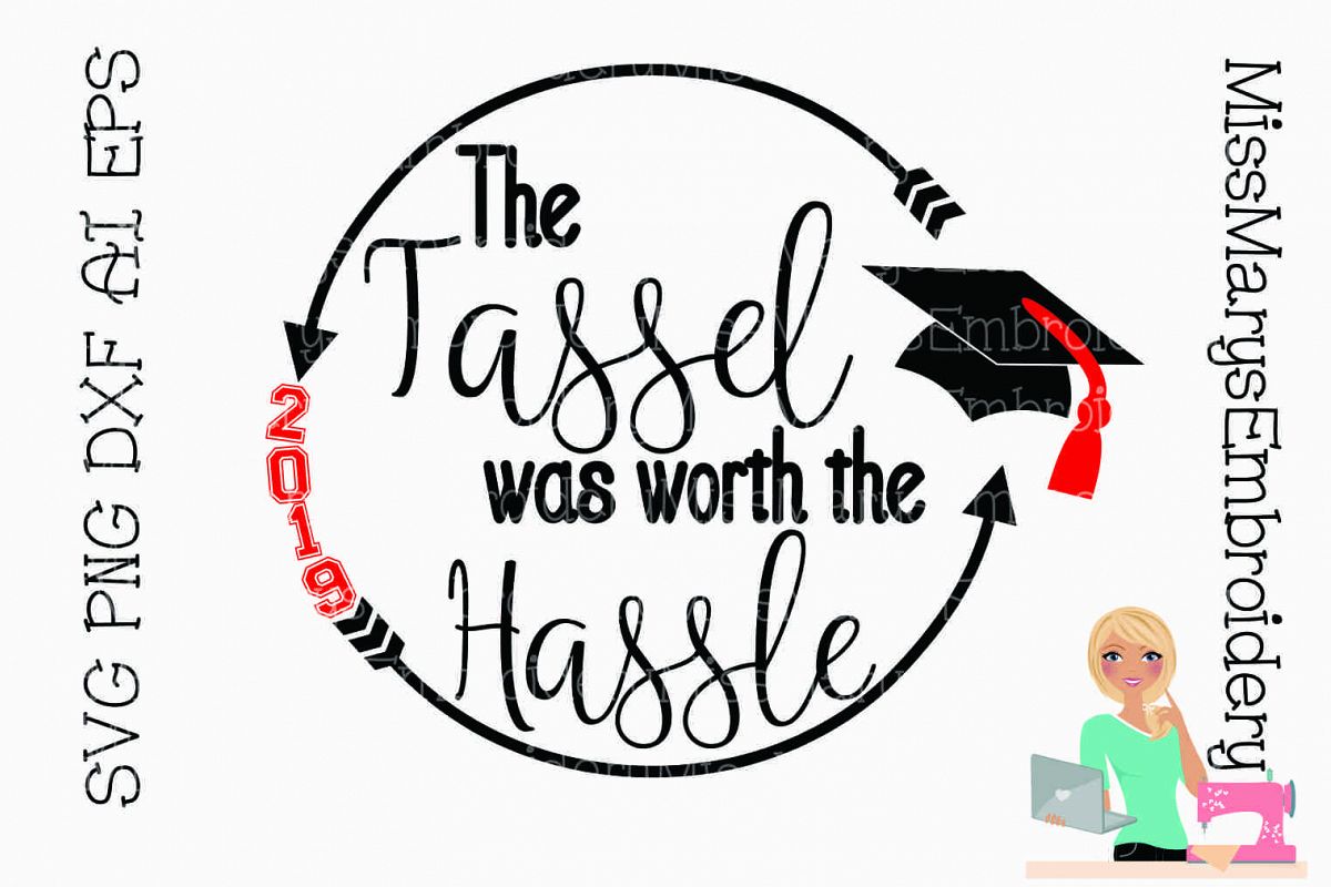 2019 Seniors Graduation Tassel Arrow Monogram SVG PNG example image 1
