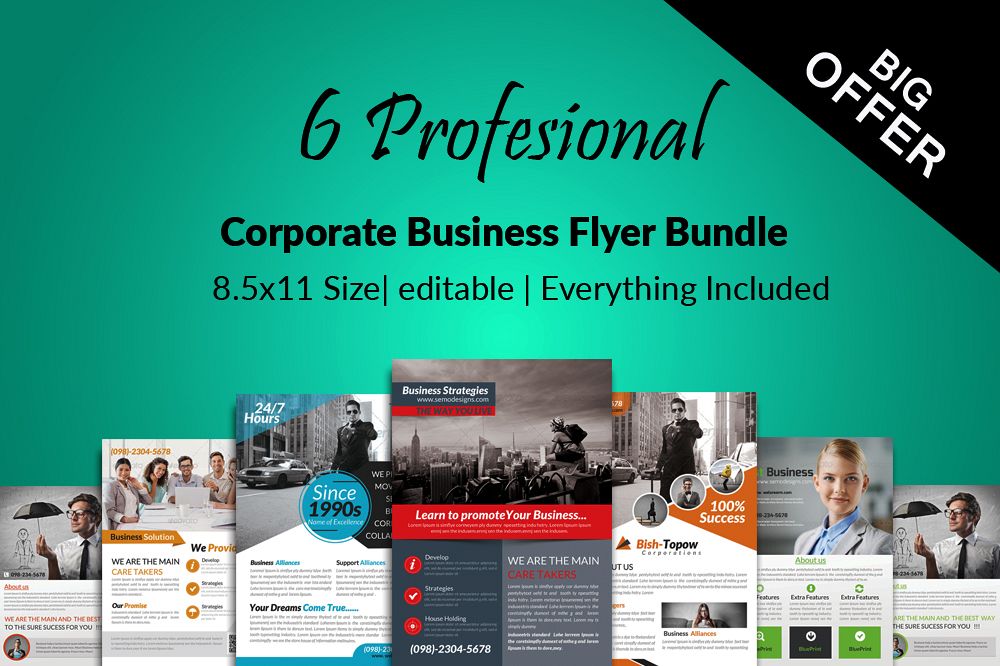 6 Multi Use Business Flyers Bundle example image 1