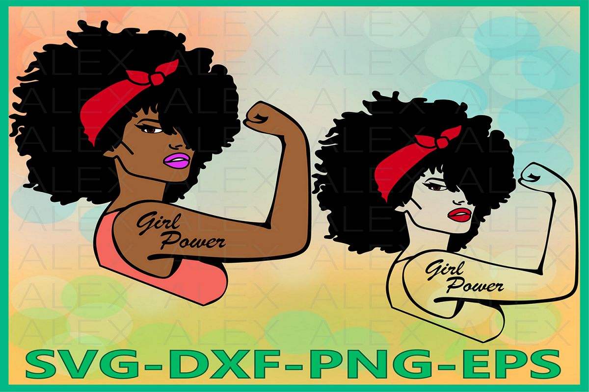 Rosie SVG, Girl Power SVG, Afro Woman svg, Woman Clipart example image 1