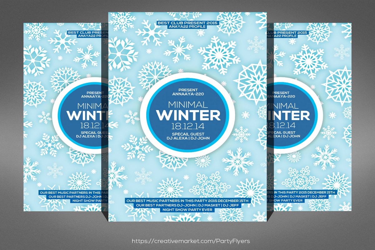 Minimal Winter Party Flyer example image 1
