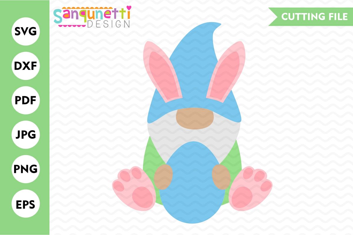 Easter gnome svg, bunny gnome cut file example image 1