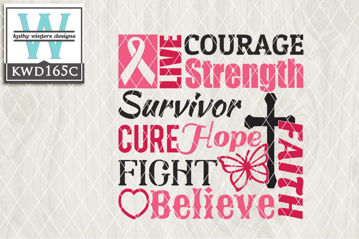 Breast Cancer Awareness Cutting File KWD165C example image 1