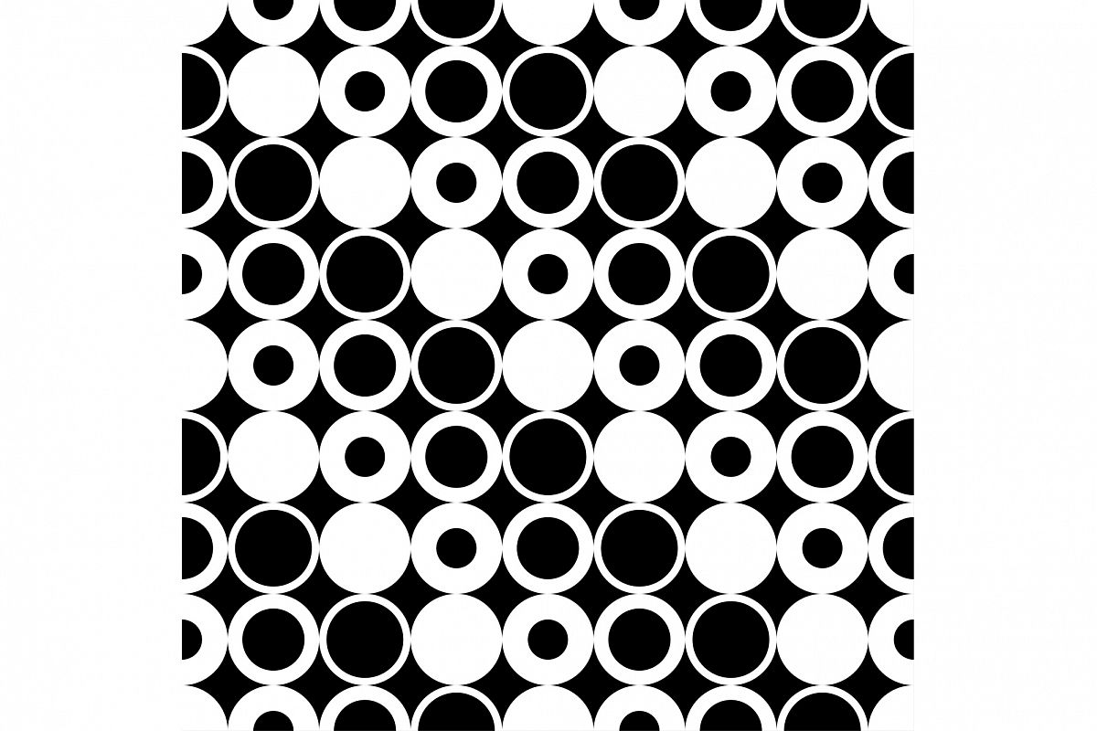 Seamless vector decorative background with circles, rings and polka dots. Print. Cloth design, wallpaper. example image 1