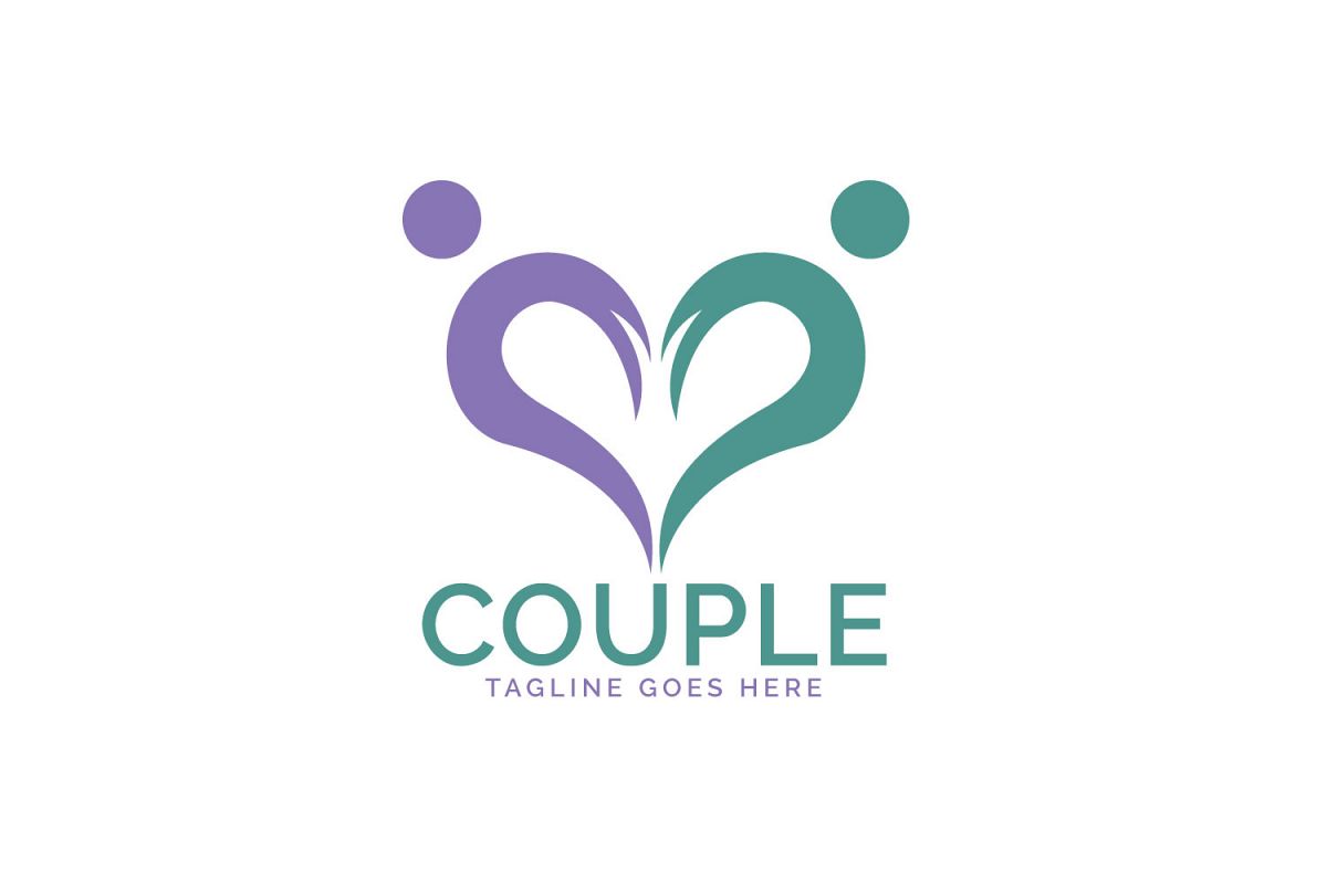 Heart Couple logo design. example image 1