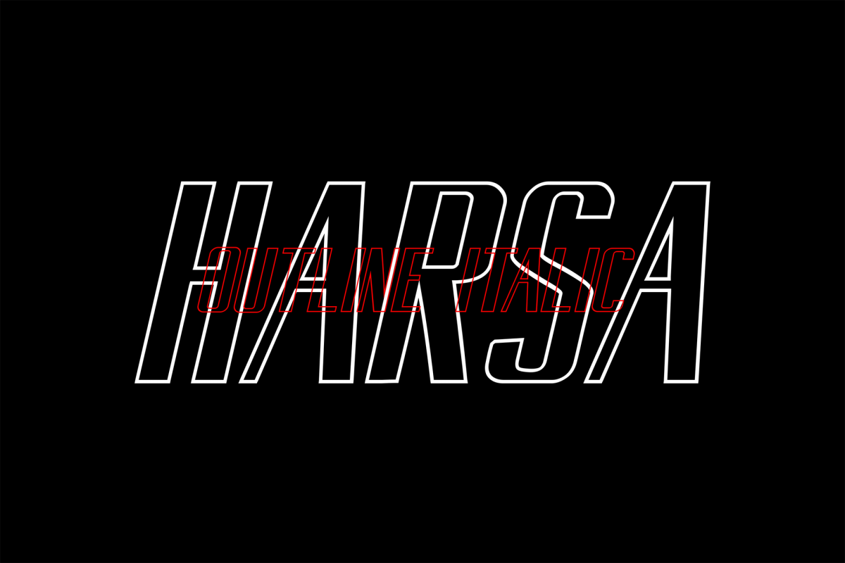 Harsa Outline Italic example image 1