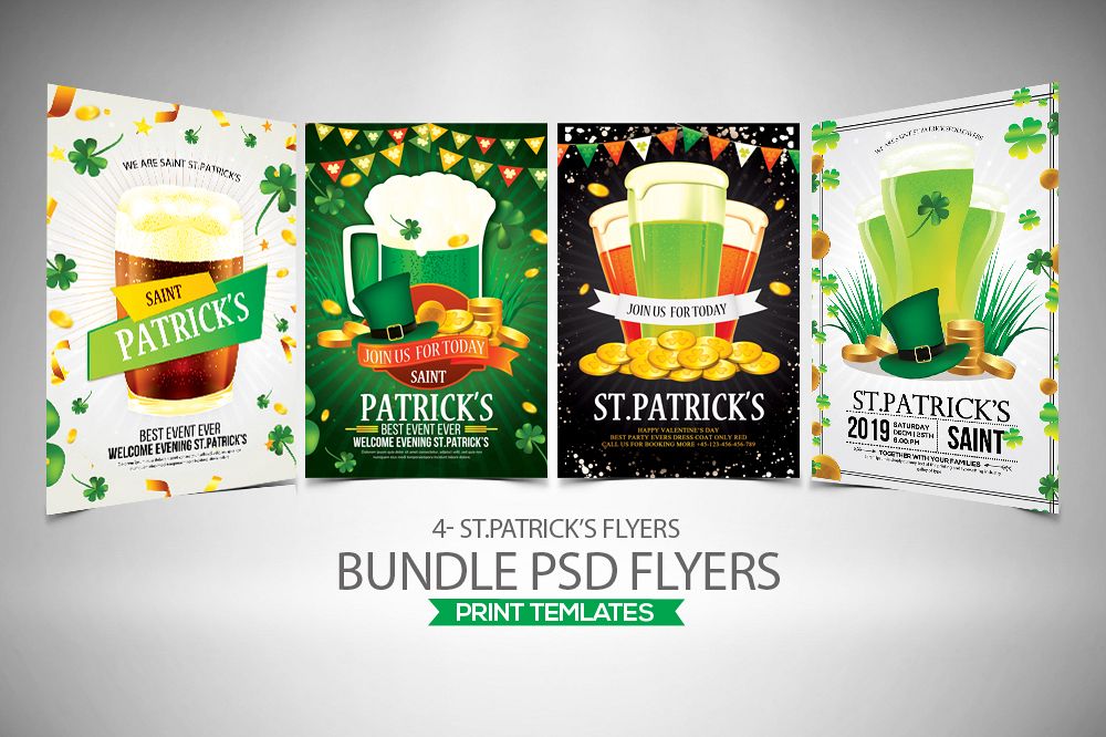 4 St. Patrick's Day Flyers Bundle example image 1
