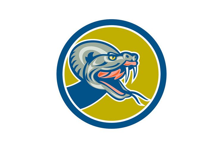 Rattle Snake Head Circle Retro example image 1