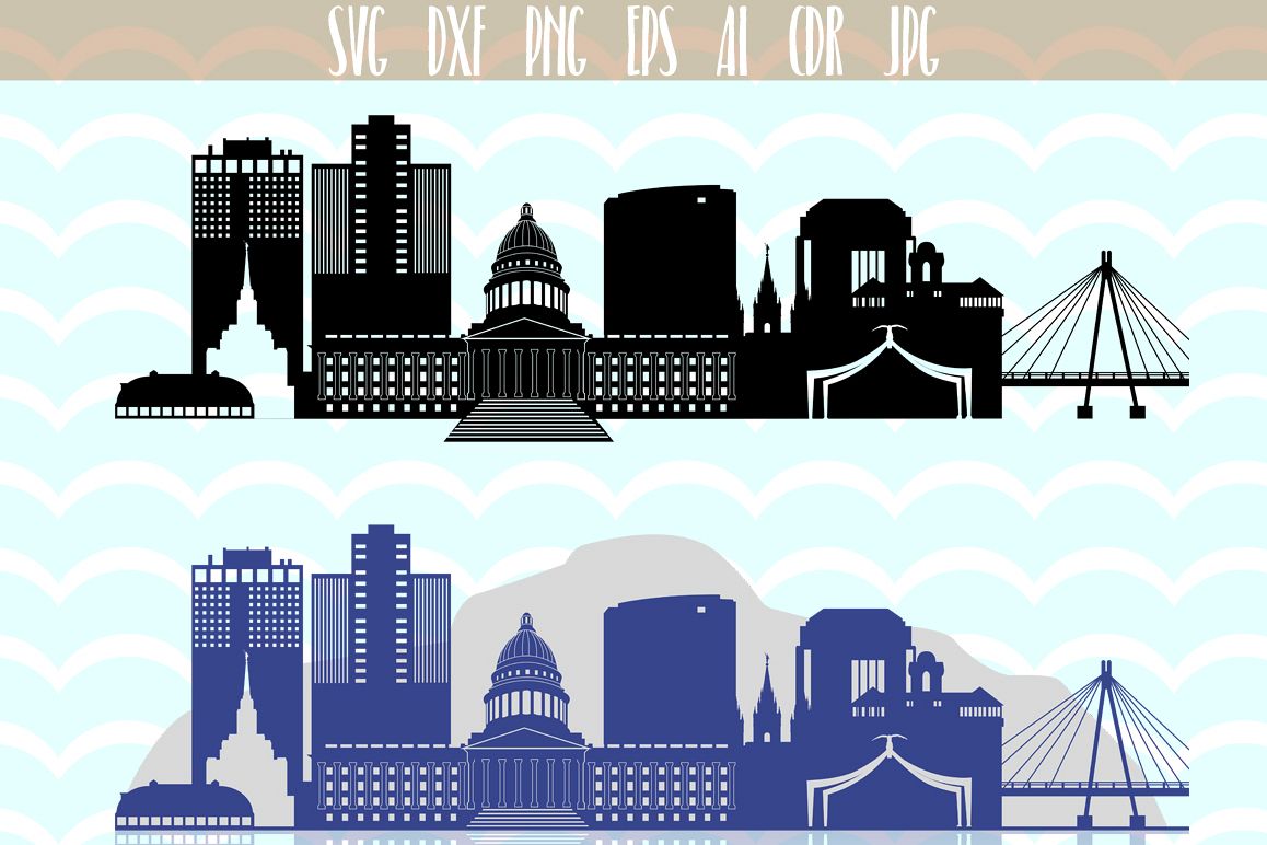 Salt Lake City SVG, Utah SVG, City Vector Skyline, silhouette USA city, SVG, JPG, PNG, DXF, CDR, EPS, AI example image 1