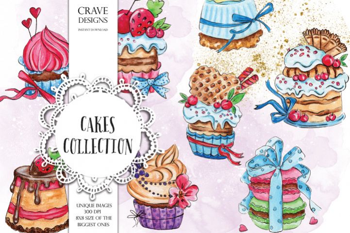 Cakes Collection Clip Art example image 1