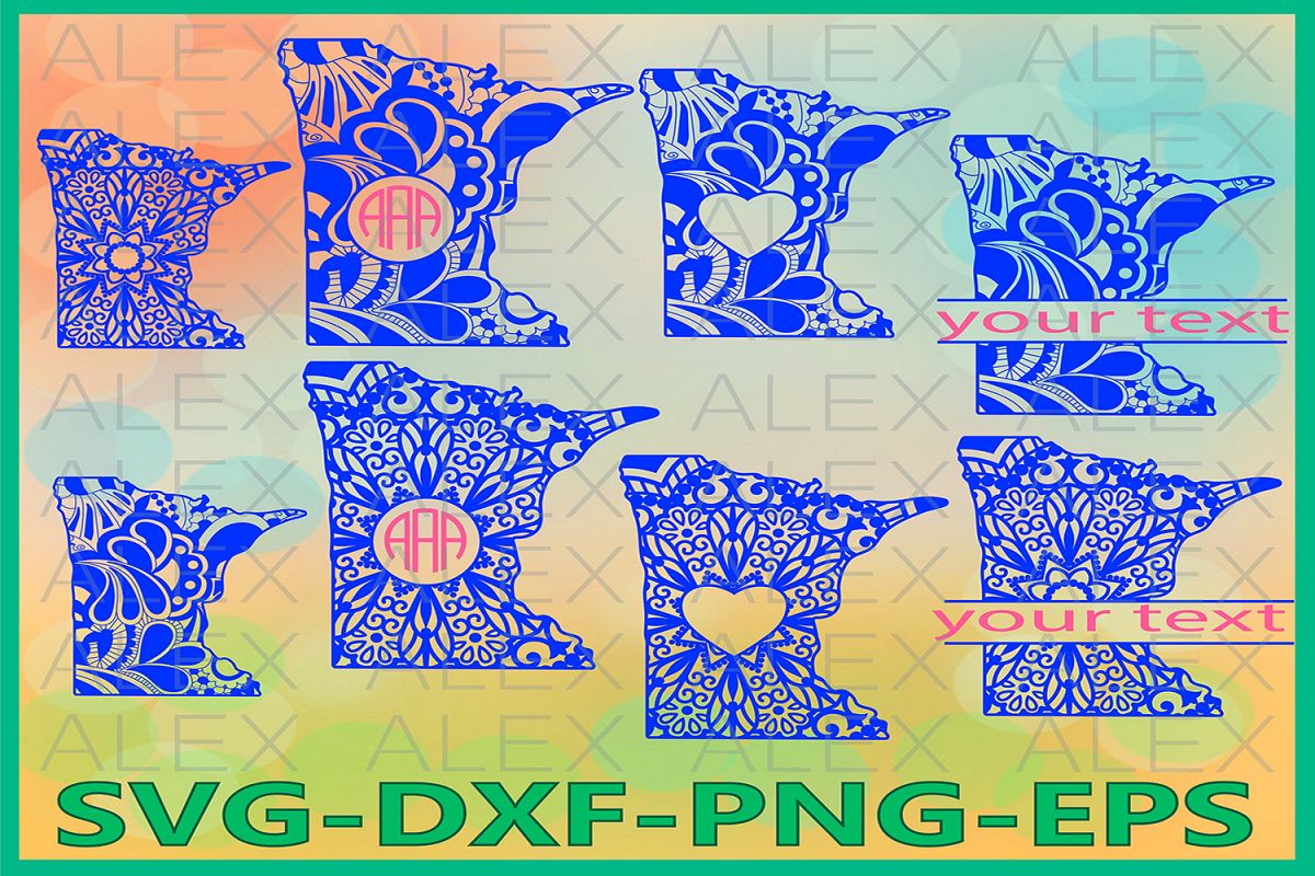 Minnesota State SVG, Minnesota Mandala SVG, Zentangle svg example image 1