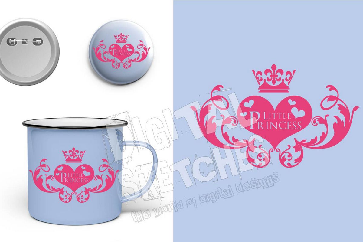 Crown Little Princess Cut File Vector Graphics Illustration example image 1