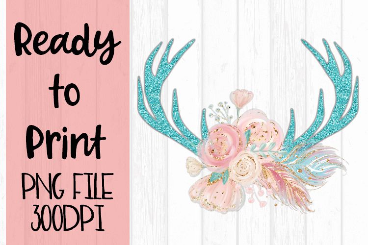 Spring Antlers Ready to Print example image 1