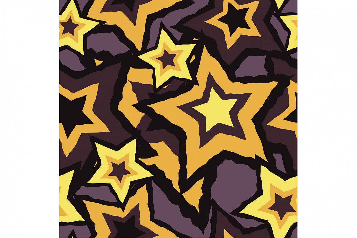 Seamless vector background with decorative stars. Print. Cloth design, wallpaper. example image 1