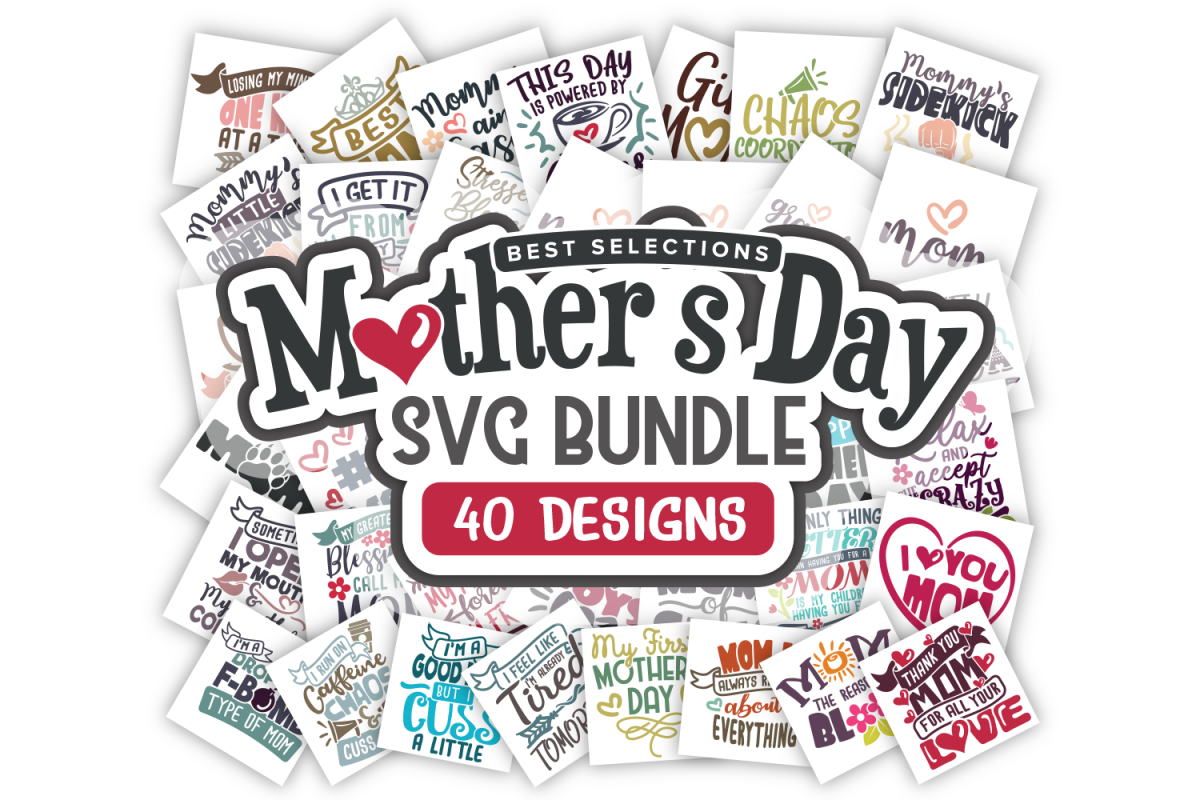 Mothers Day SVG Bundle Quotes in SVG, DXF, PNG, EPS, JPEG example image 1