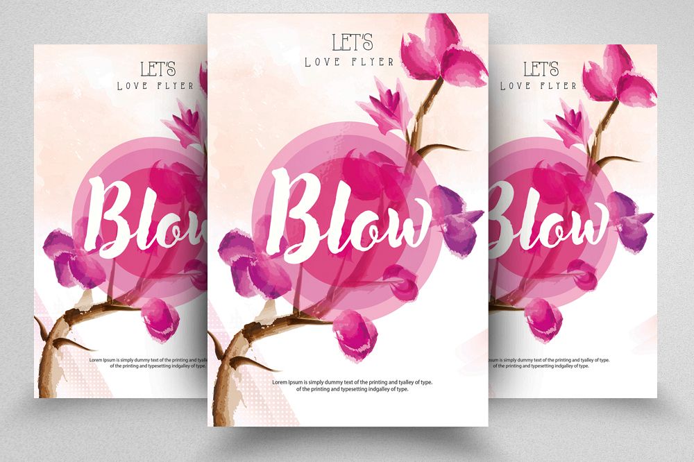 Floral Love Typography Template example image 1