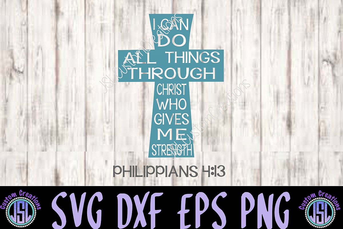 I Can Do All Things SVG, EPS, DXF, PNG Digital Download example image 1
