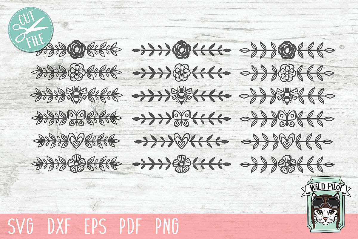 Dividers SVG files, Dividers Cut file, Line Break, Text example image 1