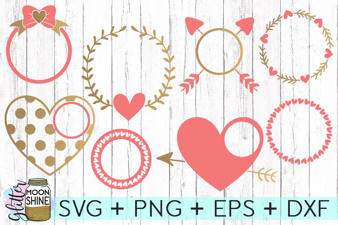 Love Monogram Frames SVG DXF PNG EPS Cutting Files example image 1