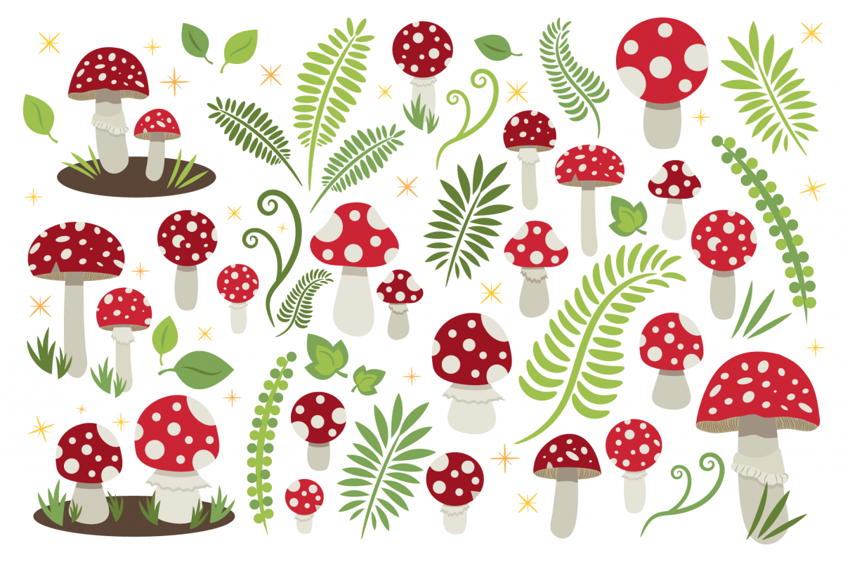 Toadstool Mushroom Clip Art Set example image 1