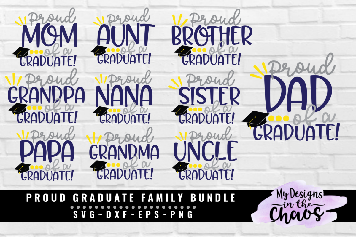 Download Graduation Family Bundle of 10 SVG EPS DXF PNG